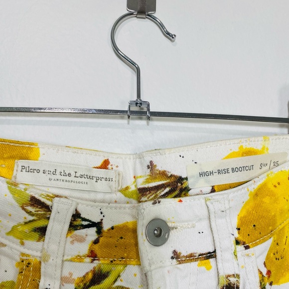 Anthropologie Pilcro and the Letterpress  high rise bootcut lemon print jeans - Picture 8 of 8